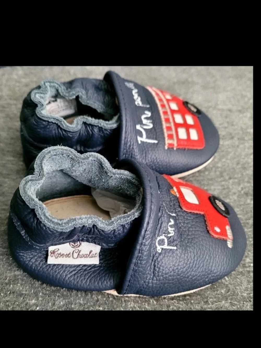 NWOT 🚒 Navy Blue Crib Shoes W. A Firetruck & Siren Sound 